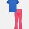 Glitter Logo & Side-Stripe Little Short Sleeve & Yoga Pants Set